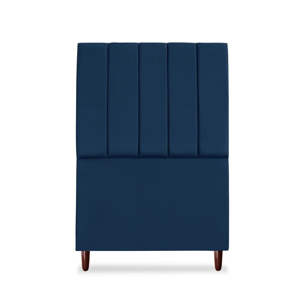 Cabeceira Carla estofada Para Cama de Solteiro 90cm No Tecido Suede Azul Marinho - Conforto e Elegância