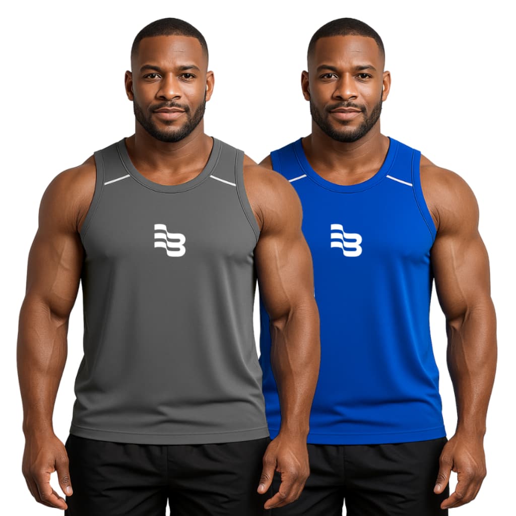 KIT BLUSAS 2  Regatas  Masculinas DryFit  Treino Blusas Regata Masculinas Malha Leve Secagem Rápida