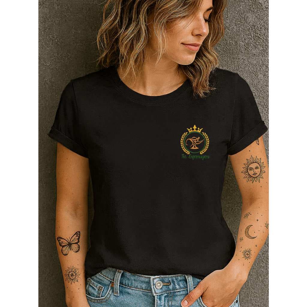 Camiseta Babylook Feminina Estampada 100% Algodão Curso Faculdade Profissão Técnico Enfermagem