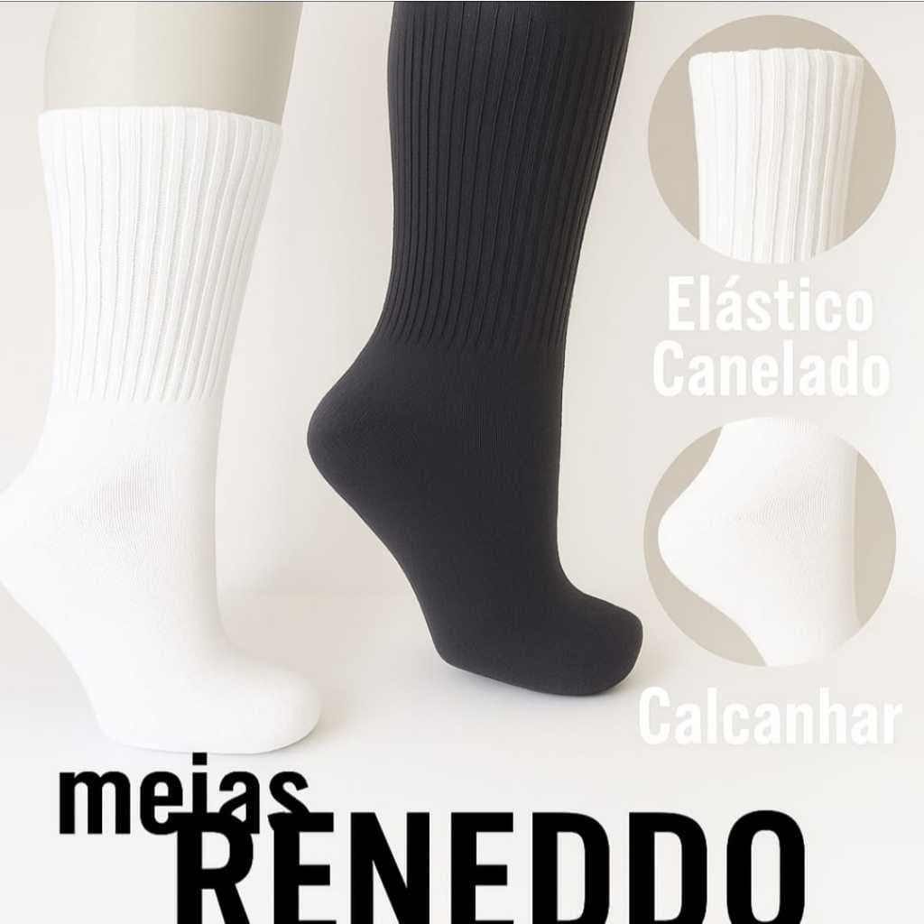 1 Par Meia Esportiva Branca Cano Alto Confortável Calcanhar Verdadeiro Costura Reforçada 38-45