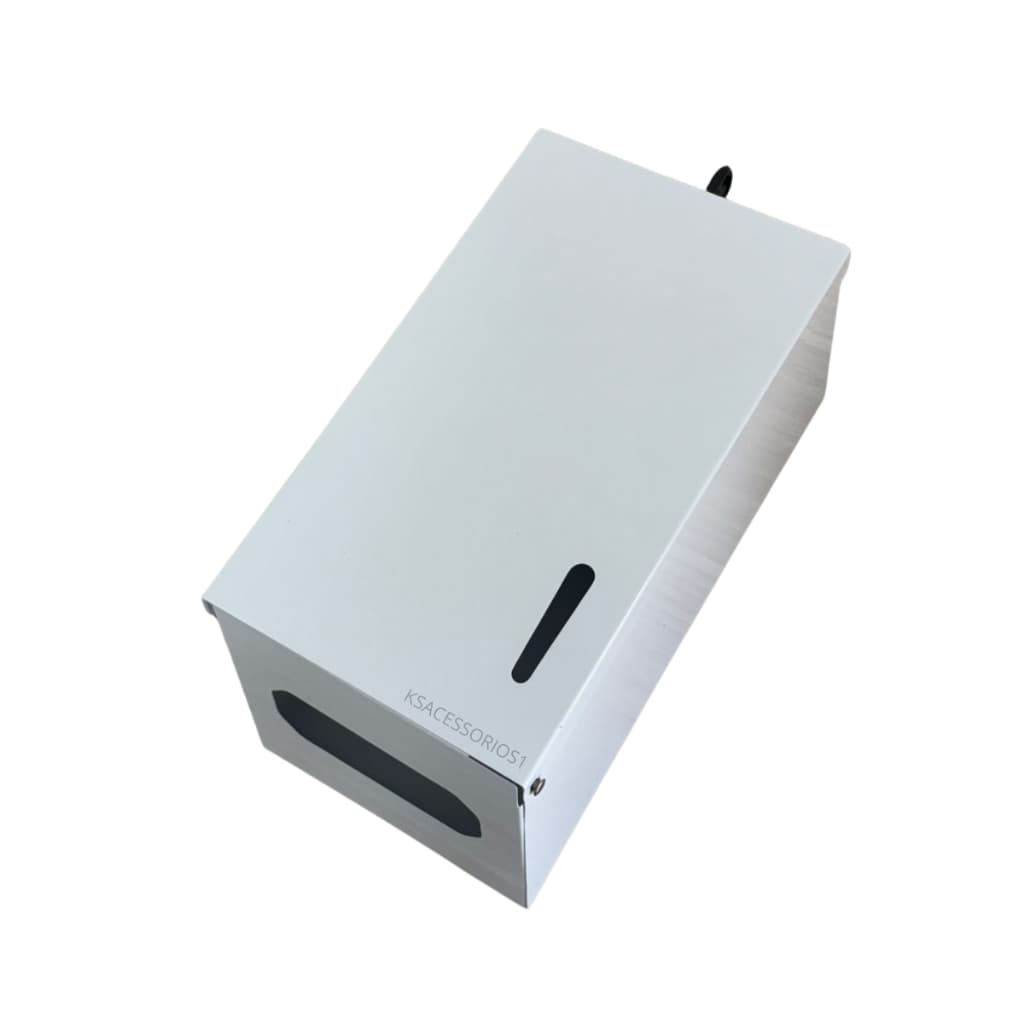 Dispenser de Papel Higiênico em Inox Cai Cai Branco e Preto