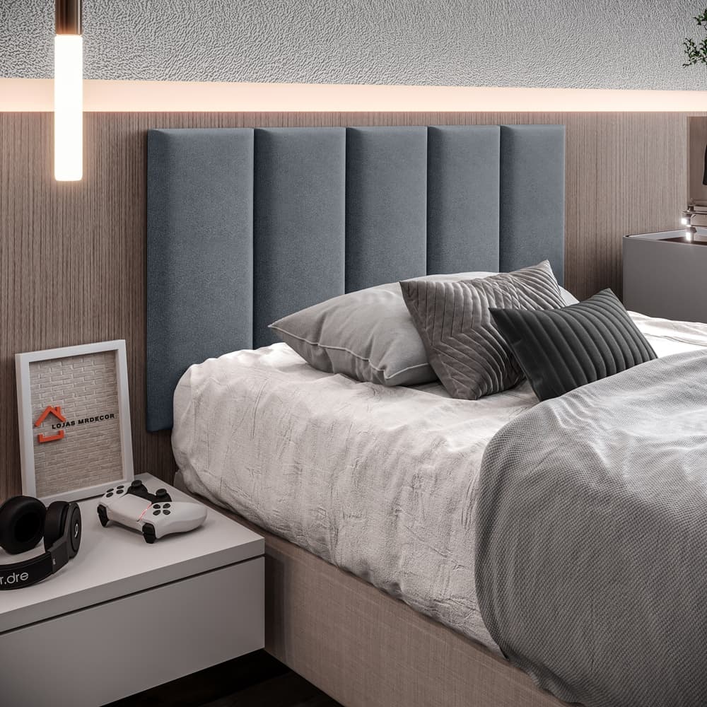 Kit Cabeceira Modular Estofada Cama Solteiro