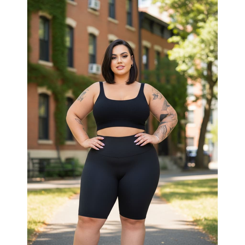 Bermuda Legging Plus Size Suplex Liso Ciclista Academia Fitness