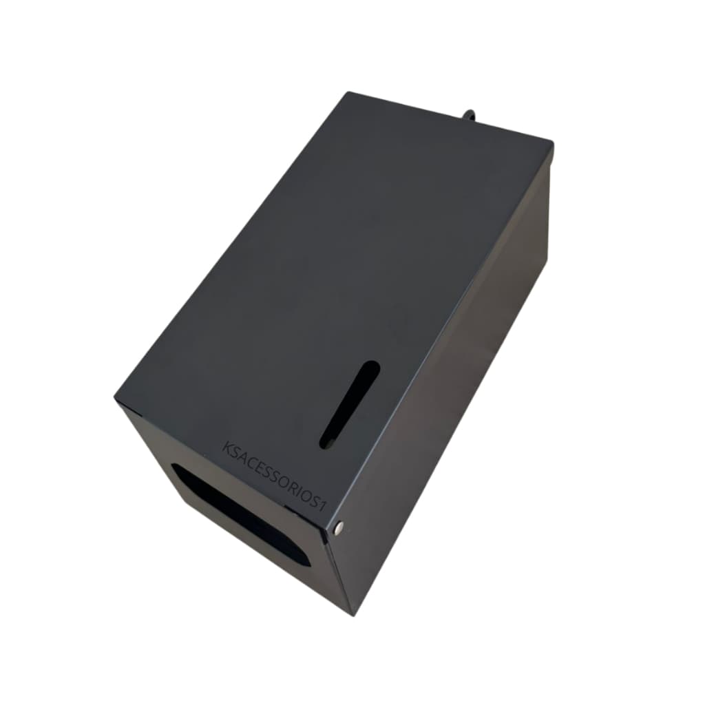 Dispenser de Papel Higiênico em Inox Cai Cai Preto e Branco