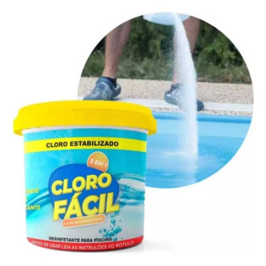 Ultraclor Cloro Fácil 10kg 3 Em 1 Piscinas Multiação Balde Granulado
