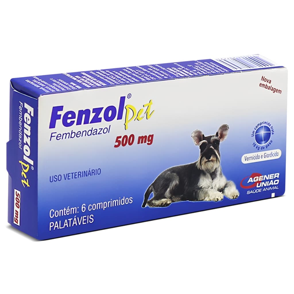 Fenzol Pet 500 mg Cães 6 Comprimidos Antiparasitário