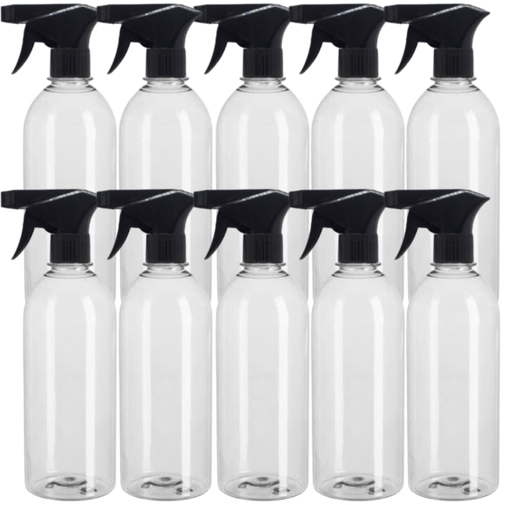 Frasco Plástico Pet Transparente  500ml Com Spray Borrifador Pulverizador