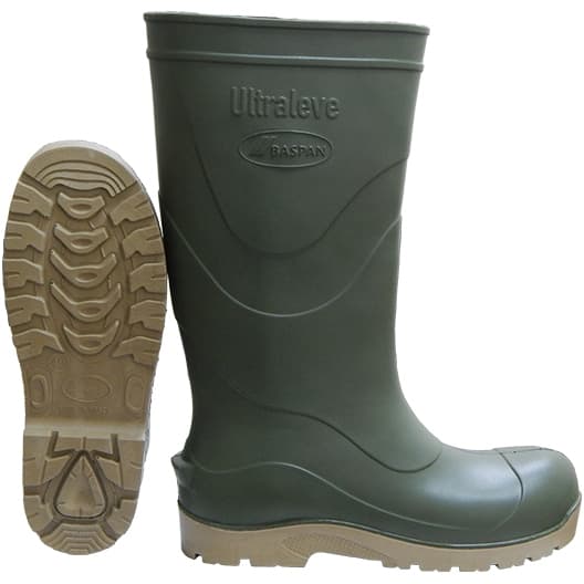 Bota Ultraleve Baspan Composição em Eva/Pu Cano Longo Galocha Sem Forro Verde Resistente