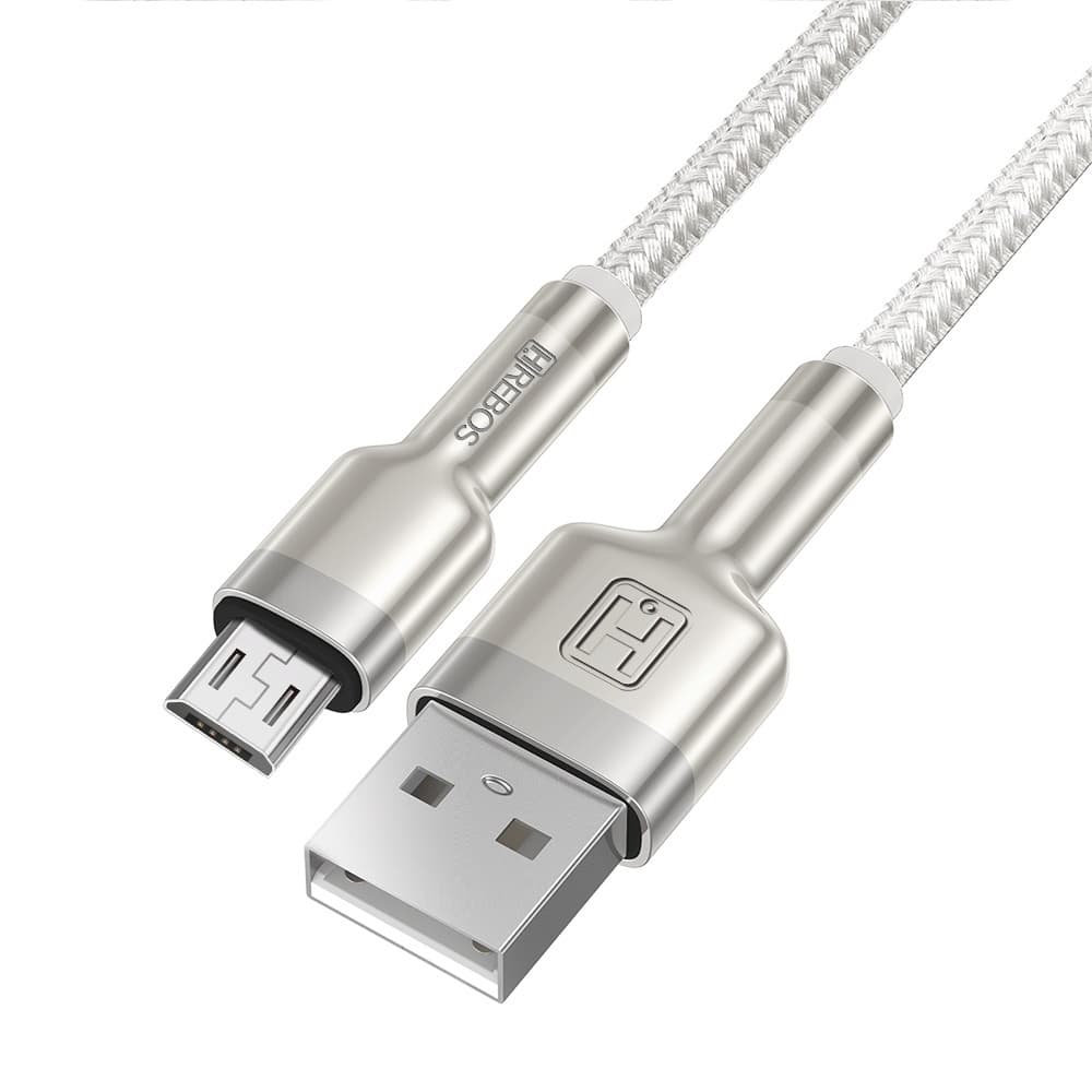 Cabo Turbo Metal Waves HREBOS 1 Metro Branco 18W Potência USB Micro USB V8 CB-251V