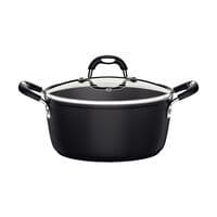Caçarola Tramontina Mônaco Induction Antiaderente Preto com Tampa de Vidro 24 cm 4,5 L