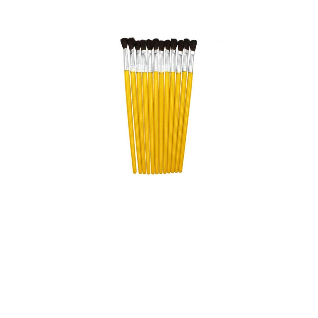 KIT COM 12 PINCEIS CABO CURTO CHATO Nº 6 ONDA