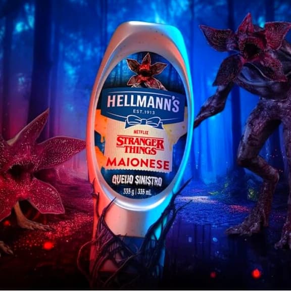Maionese Hellmann's Stranger Things Queijo Sinistro 335g - Netflix, tendência, helloween, dias das bruxas, terror