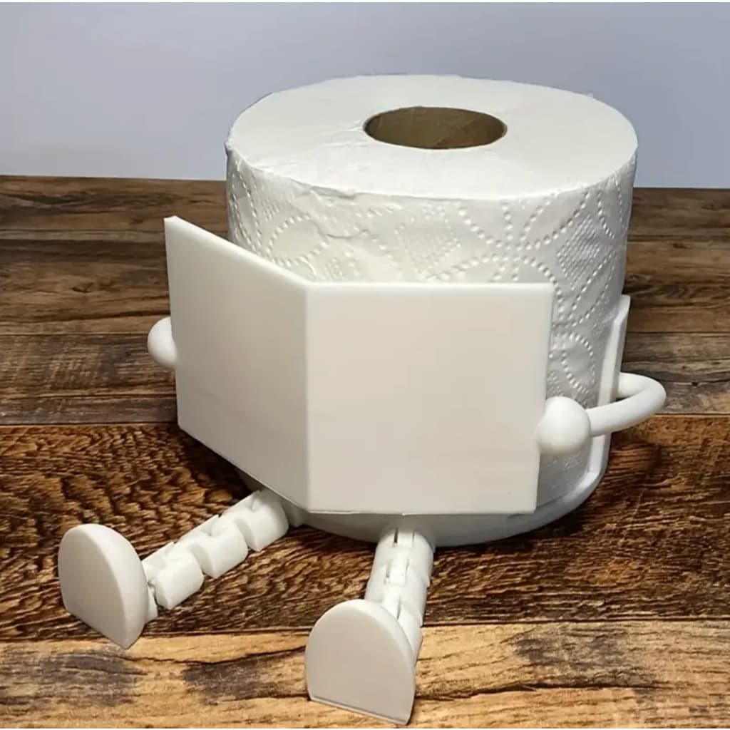 Suporte de Papel Higiênico com Pernas Articuladas - Moderno Engraçado Organização Casa Banheiro