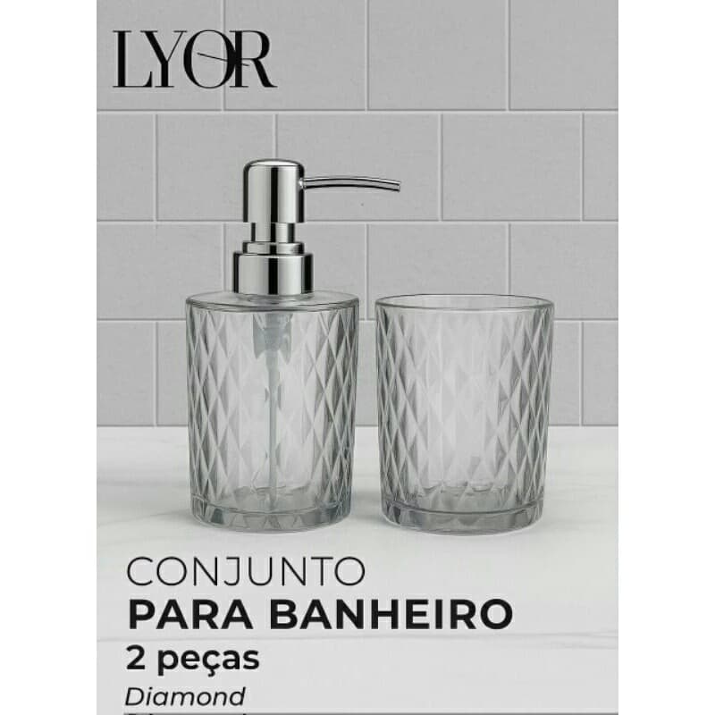 Conjunto 2 Peças de Vidro para Banheiro Diamond Lyor