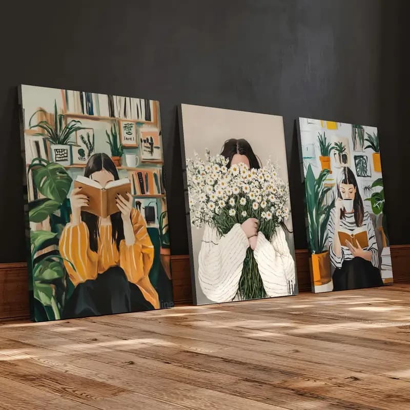 Quadro Mosaico Mulher e Livros. Arte que Inspira Desejo. Garanta o Seu Antes que Acabe!
