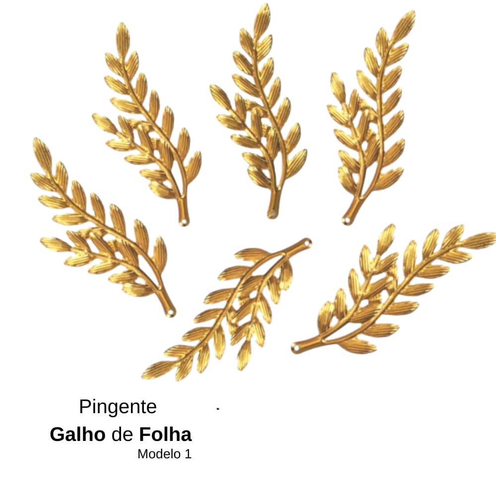 Pingente Metal GALHO DE FOLHA (Escolha a partir de 10 Unidades) para Laços e Tiaras