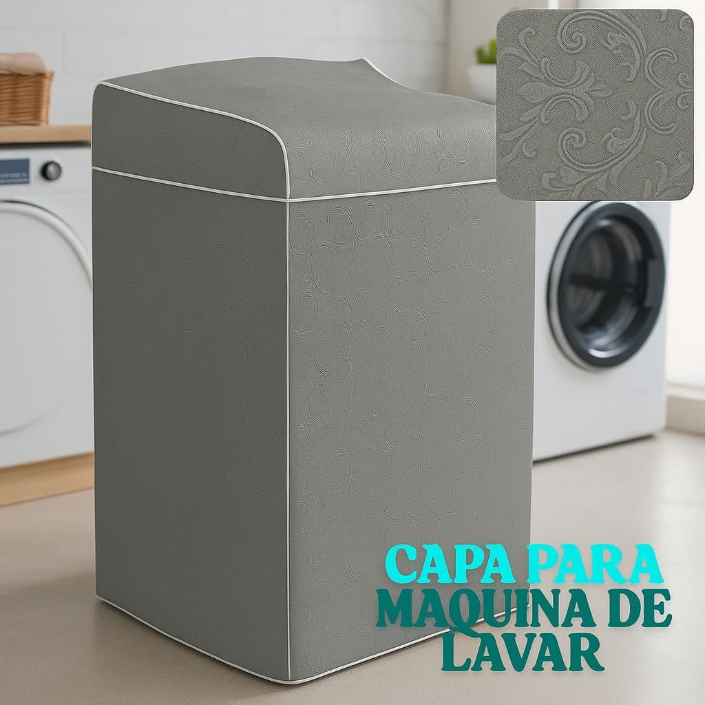 Capa para Lavadora Cinza Reforçada Tamanho Único Proteção Total