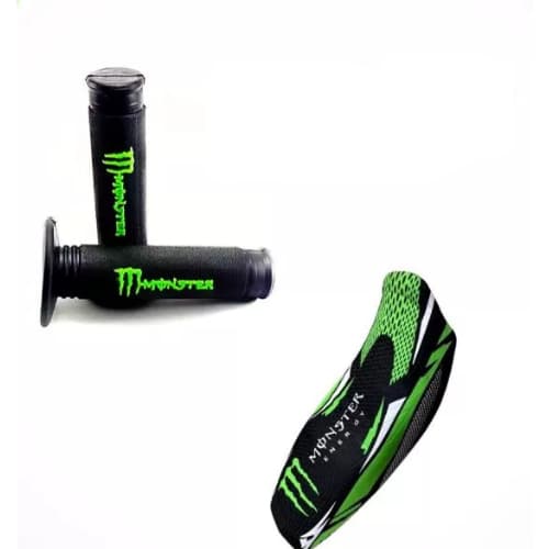 Kit Capa de Banco Moto + Manopla Diamante Monster Personalizada Antiderrapante Esportiva