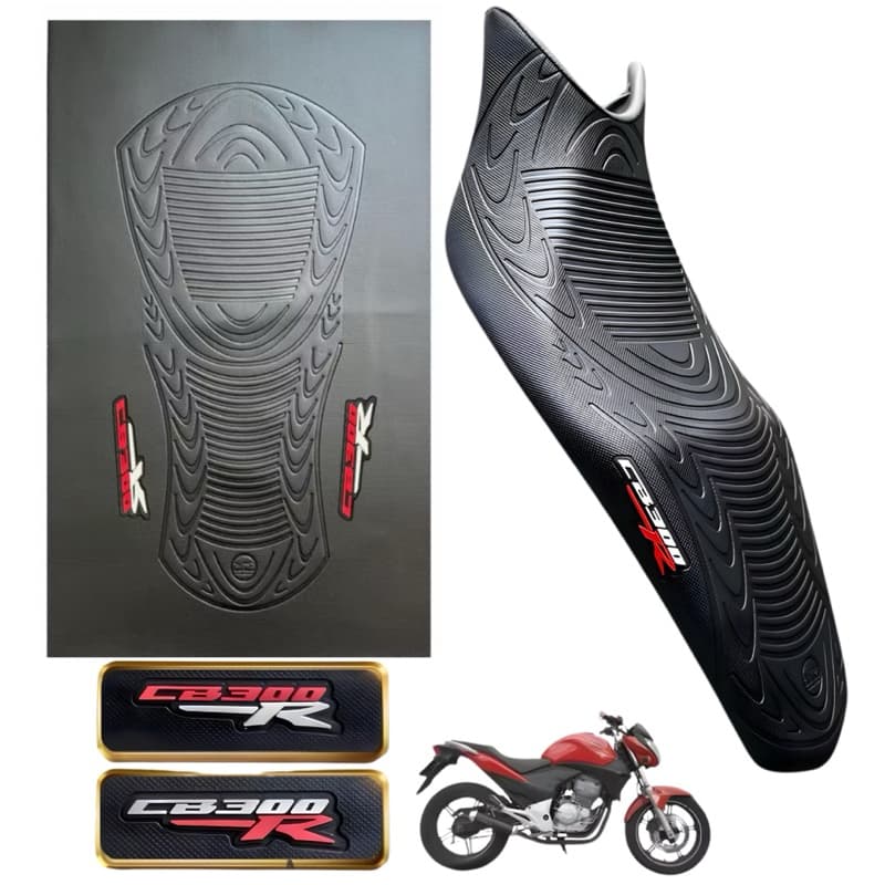 Capa de banco de moto CB 300 (todas) antiderrapante emborrachada logo em 3D.