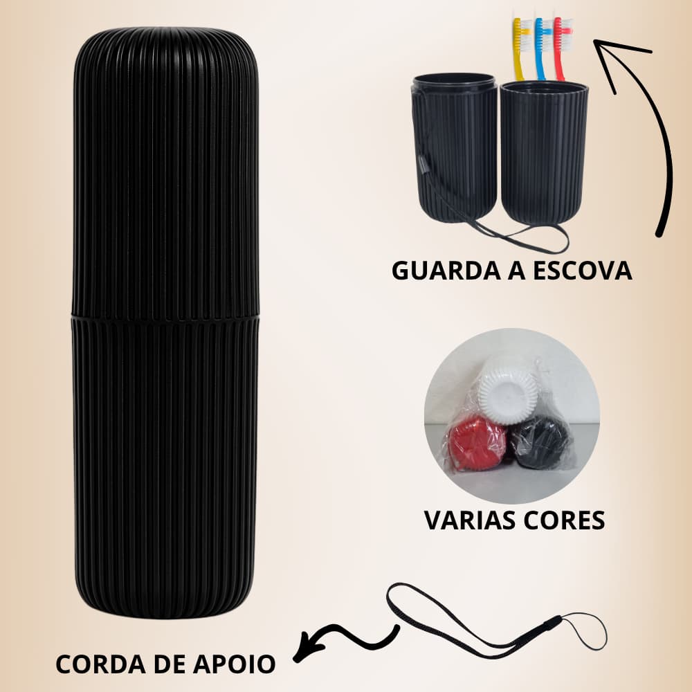 Porta Escova de Dentes Portátil para Viagem Estojo Higiênico Compacto