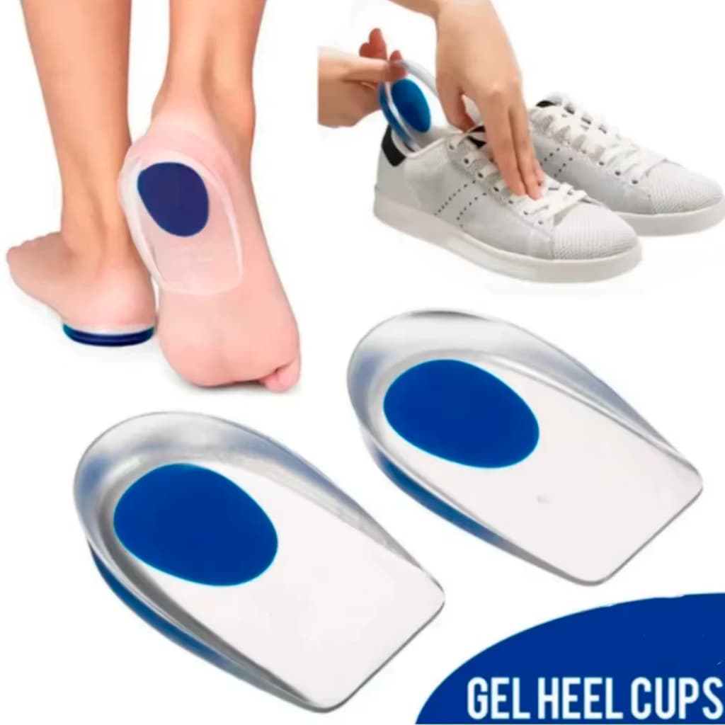 Palmilhas Ortopédicas Silicone Gel Hidratante Protetoras de Calcanhar Sapato Conforto e Alívio