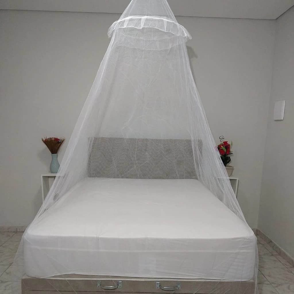 Mosquiteiro cortinado renda filó serve para cama casal e Solteiro