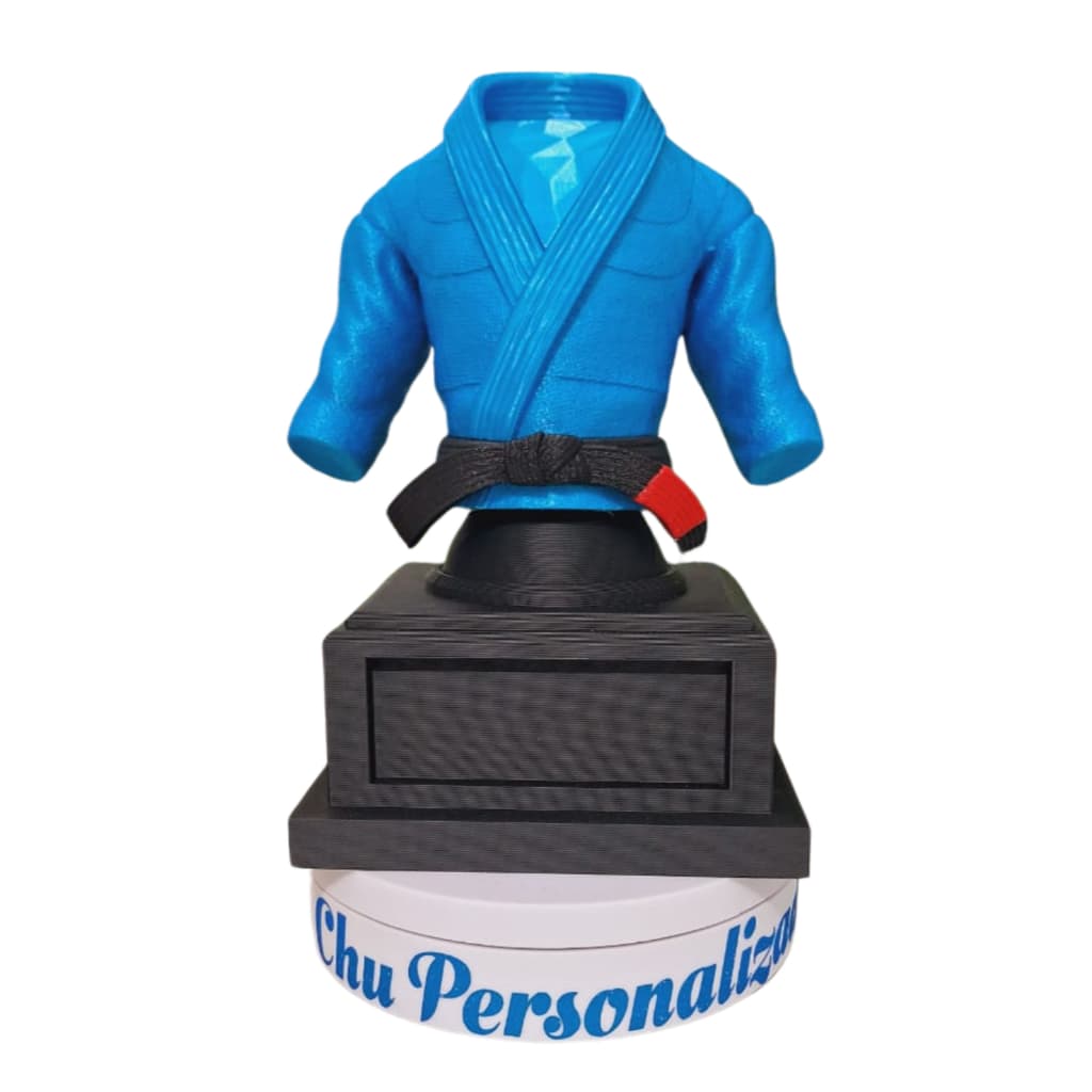TROFÉU EM FORMATO KIMONO JIU-JITSU EM IMPRESSÃO 3D