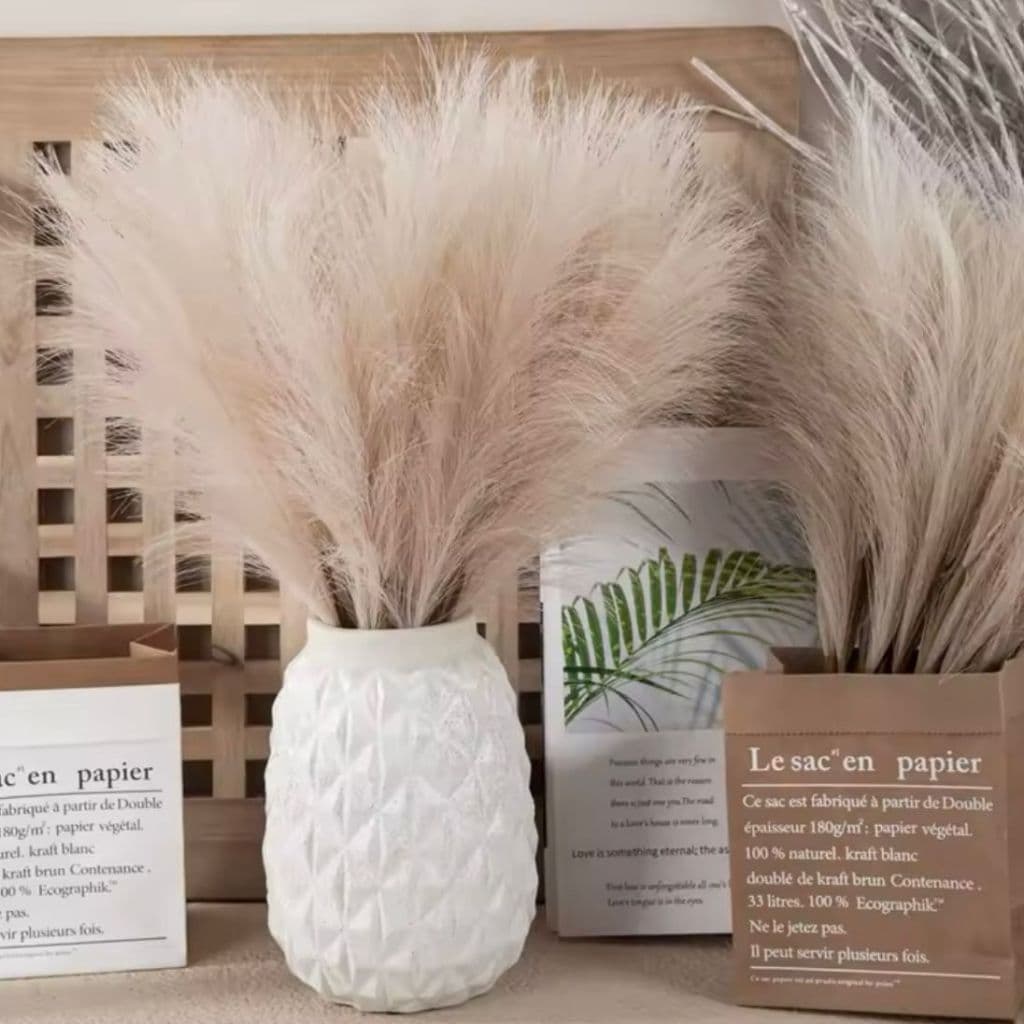 Buquê Haste de Capim dos Pampas Artificial Decoração Ramos de Pampas 55cm