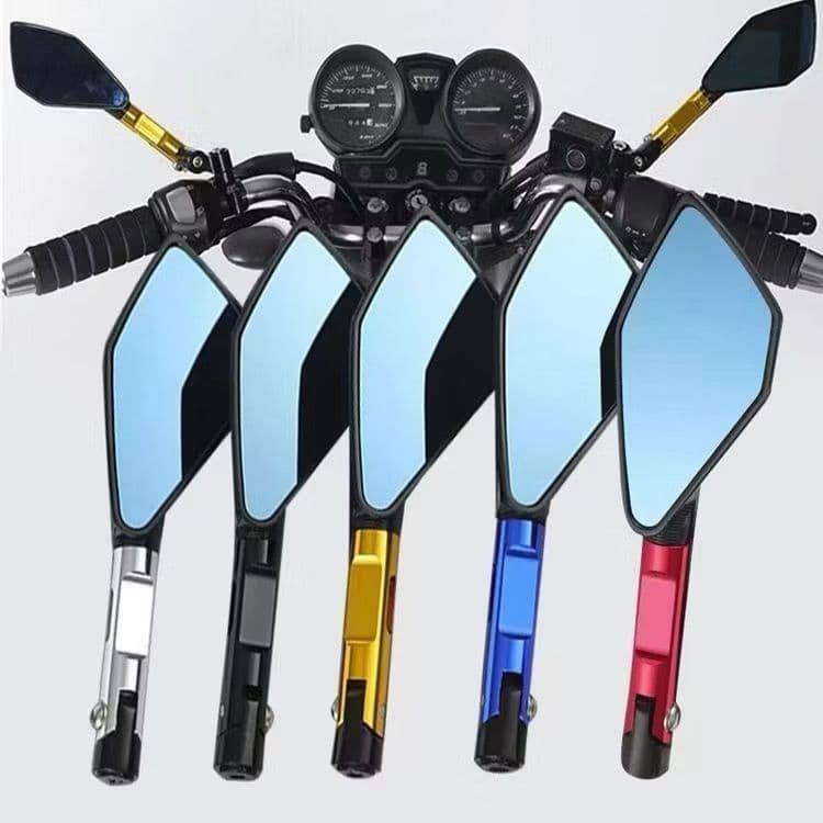 Retrovisor Esportivo Universal Curto Moto CG Titan Fan Hornet Alumínio Colorido Racing 5 pontas