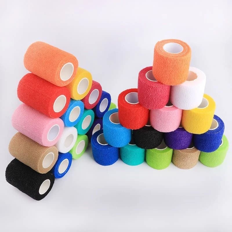 Kit/24 Bandagem Elástica Unhas Esportes 2,5cm/5cm X 5M Pet Auto-aderente Protegida Profissional