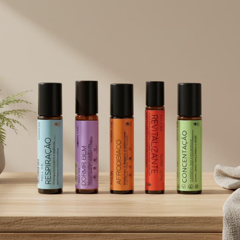 Blend Roll On Terapêutico de Óleos Essenciais 10ml Tropfen Pronto para Usar Aromaterapia