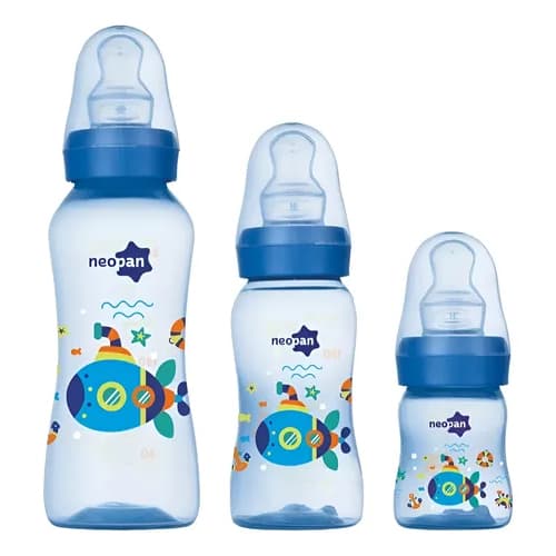 KIT 3 MAMADEIRS DECORADA SUBMARINO  BICO ORTODÔNTICO 70ML/140ML/250ML NEOPAN
