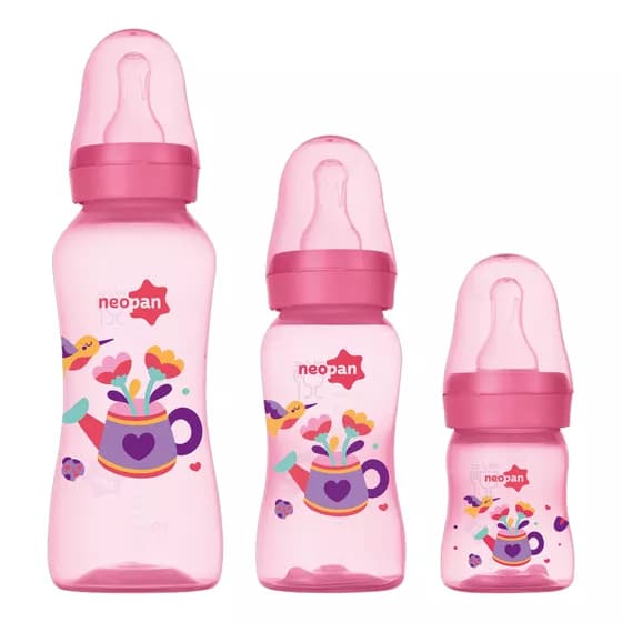 KIT 3 MAMADEIRAS BICO CONVENCIONAL REGADOR 70ML/140ML/250ML NEOPAN