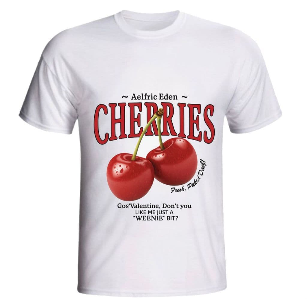 Camiseta Premium Tecido Macio Estampado CHERRIES Tendência 2025 Super Confortável