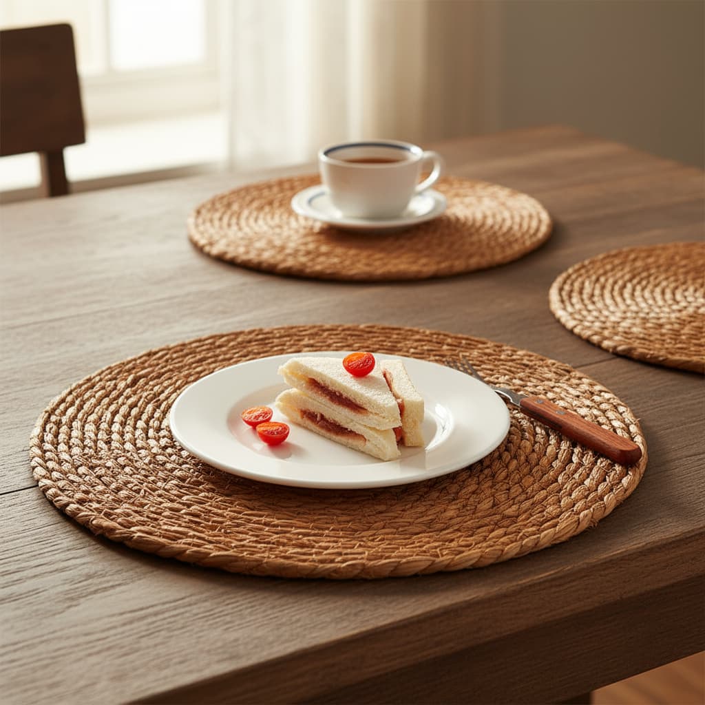 Descanso de Mesa Rústico 38cm em Fibra Natural de Taboa Artesanal e Sustentável