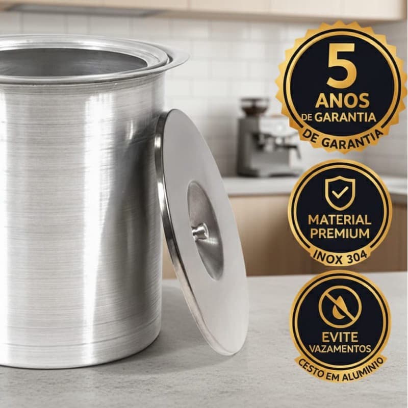 Lixeira de Embutir aço inox 5 Litros pia cozinha