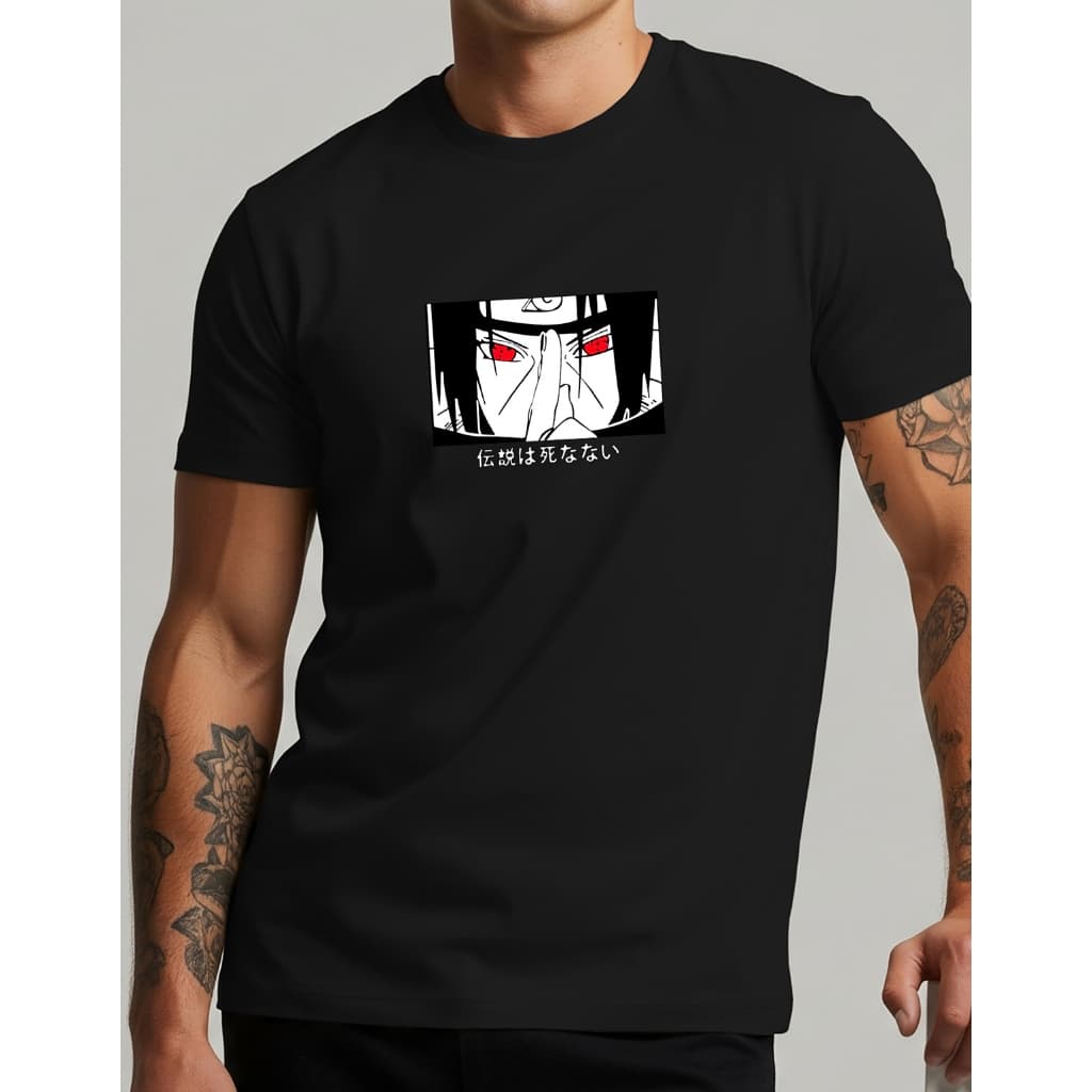 Camiseta Itachi Sharingan Naruto Estampa Anime Masculina Casual Estilo Camisa