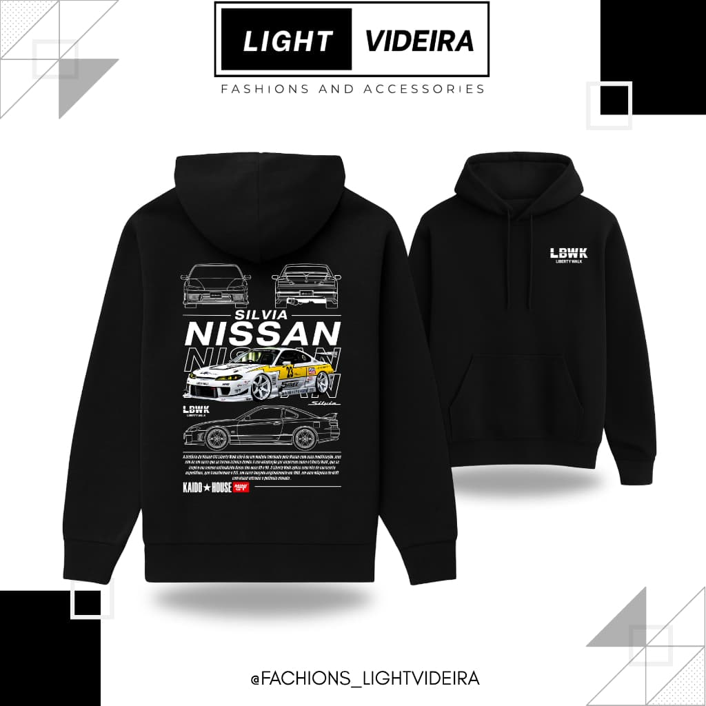 Moletom, Blusa De Frio, Casaco com goro, Estampa silvia S15 liberty walk, Poliester e Algodão Premium, varias de cores