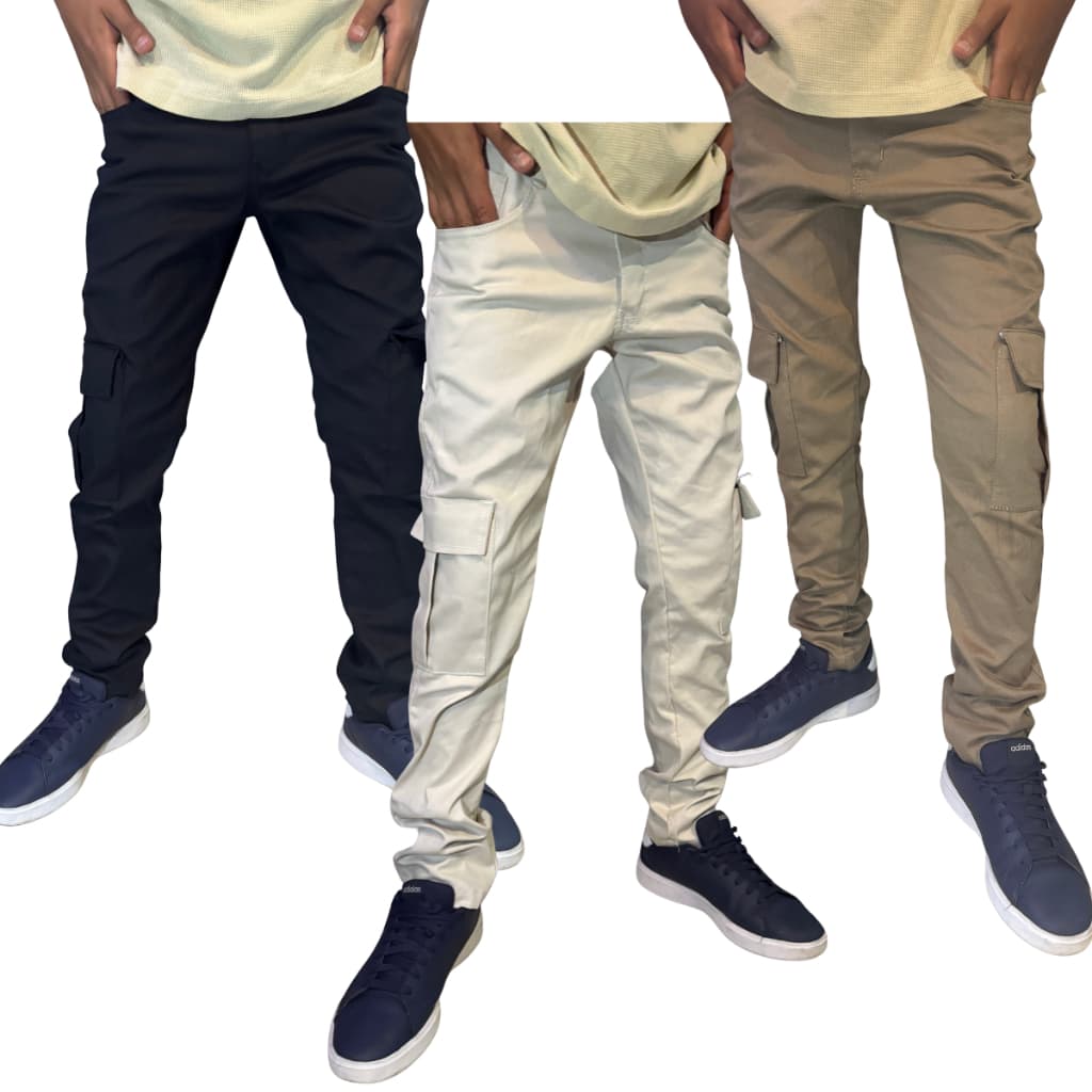 Calças Jeans Brim Cargo Infantil Criança 2 A 16 Anos Moda Premium