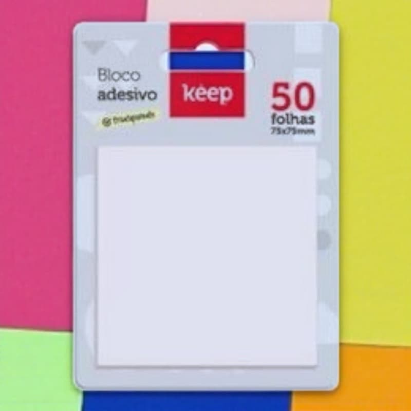 O Bloco Adesivo Transparente 75x75mm C/50 Folhas Keep