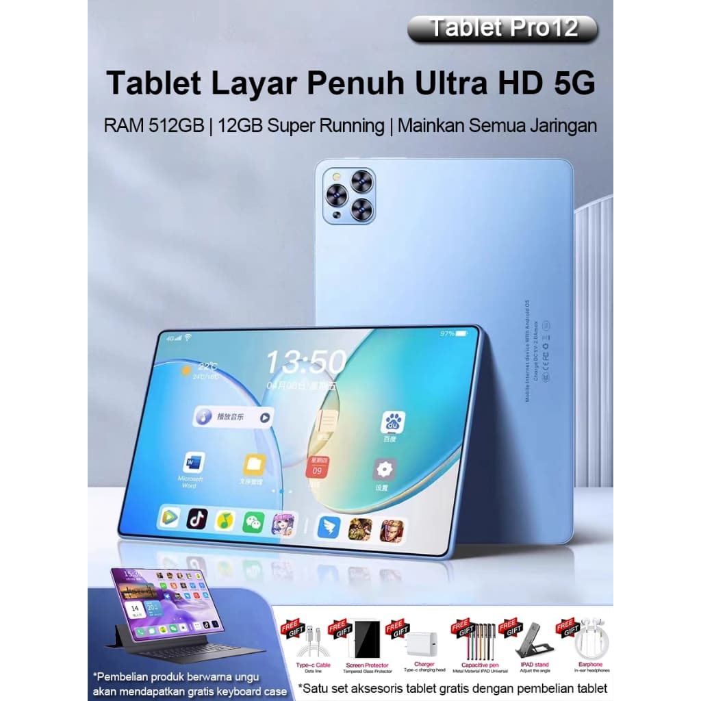 tablet PC Pro12 Ram12GB+512GB de 11,6 polegadas comprimidos Android barato 13.0 Tablet de aprendizado infantil