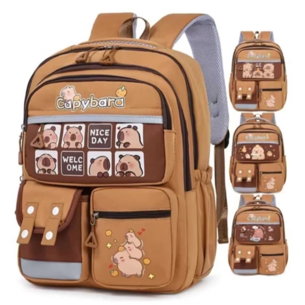 Nova Mochila Capivara Impermeável para Estudantes, mochila Casual e Fofa vem Reforçada e Grande
