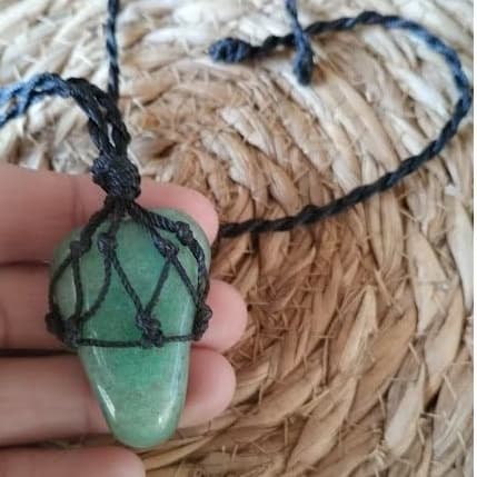 Colar Hippie Ajustável - Quartzo Verde, a pedra da Saúde!