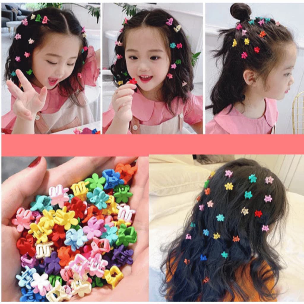 Kit 40/80/120 Grampos De Cabelo Com Flores Infantis Lindos Acessórios Para Meninas , Perfeitos Festas E Festivais