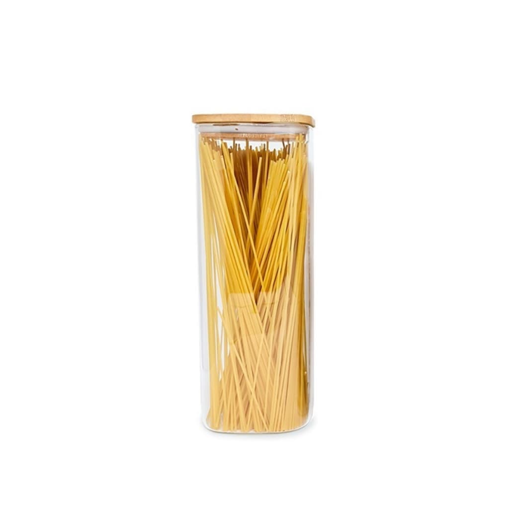 Pote Hermético 1900mL Bambu Vidro Antibactericida Antiodor Livre de BPA