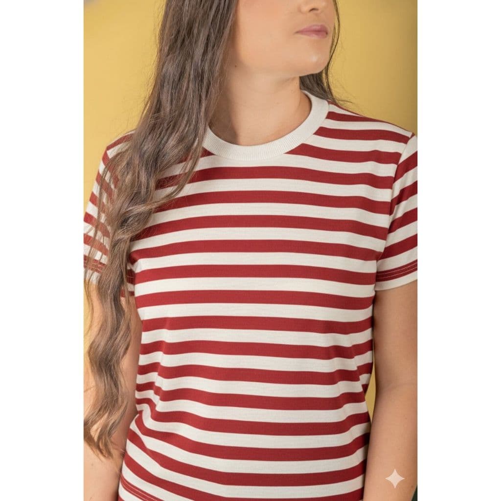 Blusa baby Look Listrada, malha fio torcido, Caimento perfeito e muito confortavel