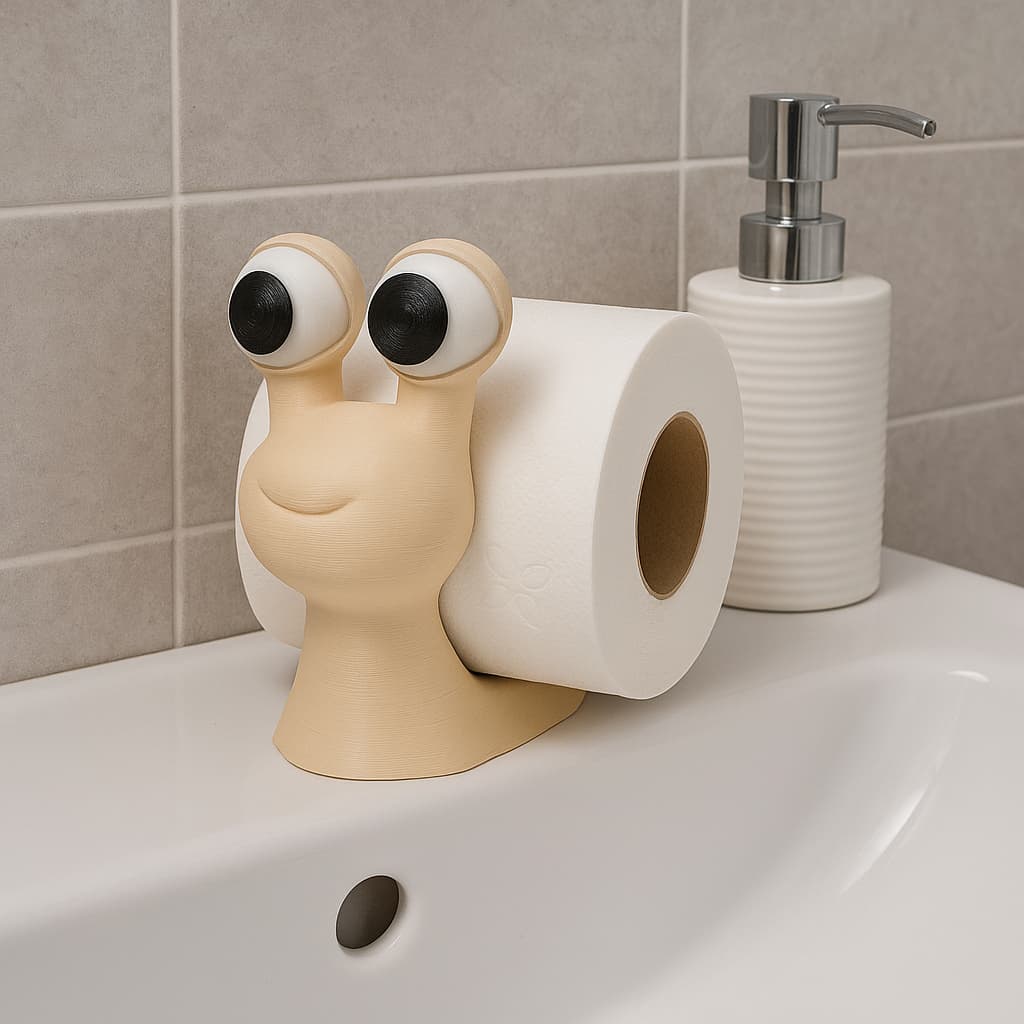 Suporte de Papel Higiênico Caracol Filhote – Decoração Criativa para Banheiro