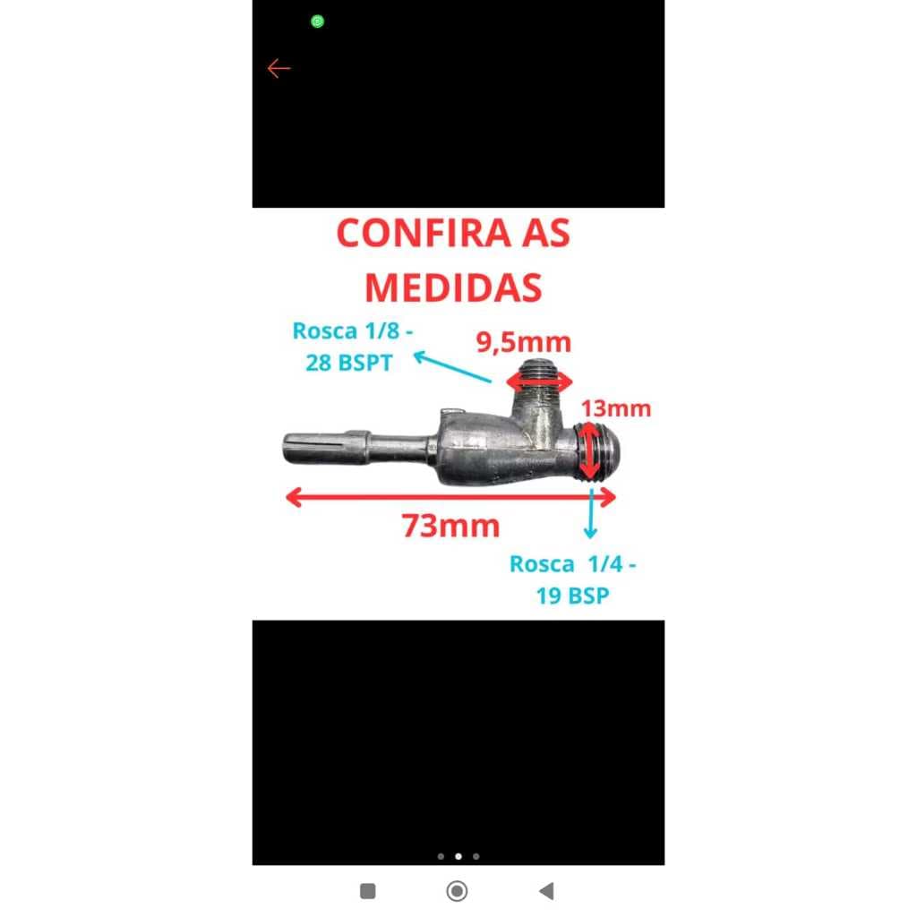 registro ramal de gas para chapa lanche frangueira rosca externa