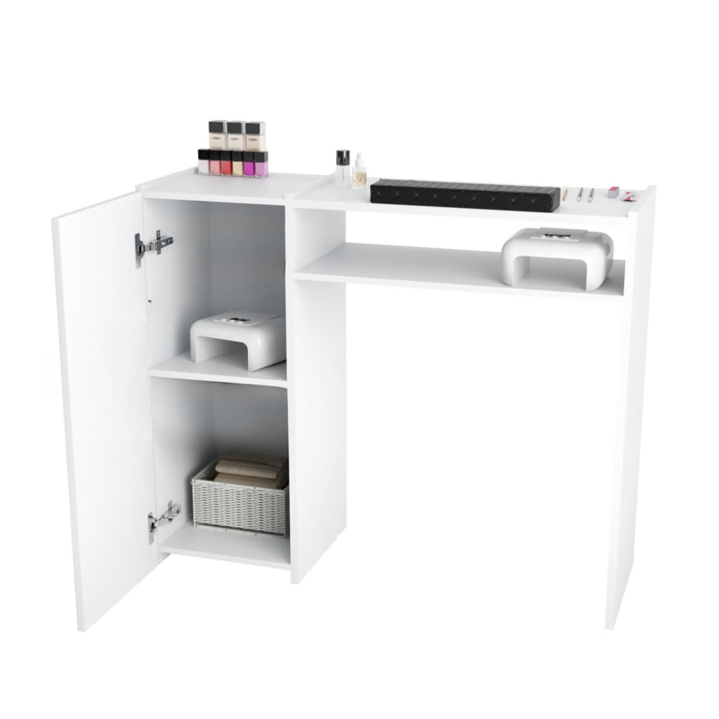 Mesa Bancada Para Manicure Pedicure Com Armário Profissional Completa - Unhas Em Gel Salão De Beleza