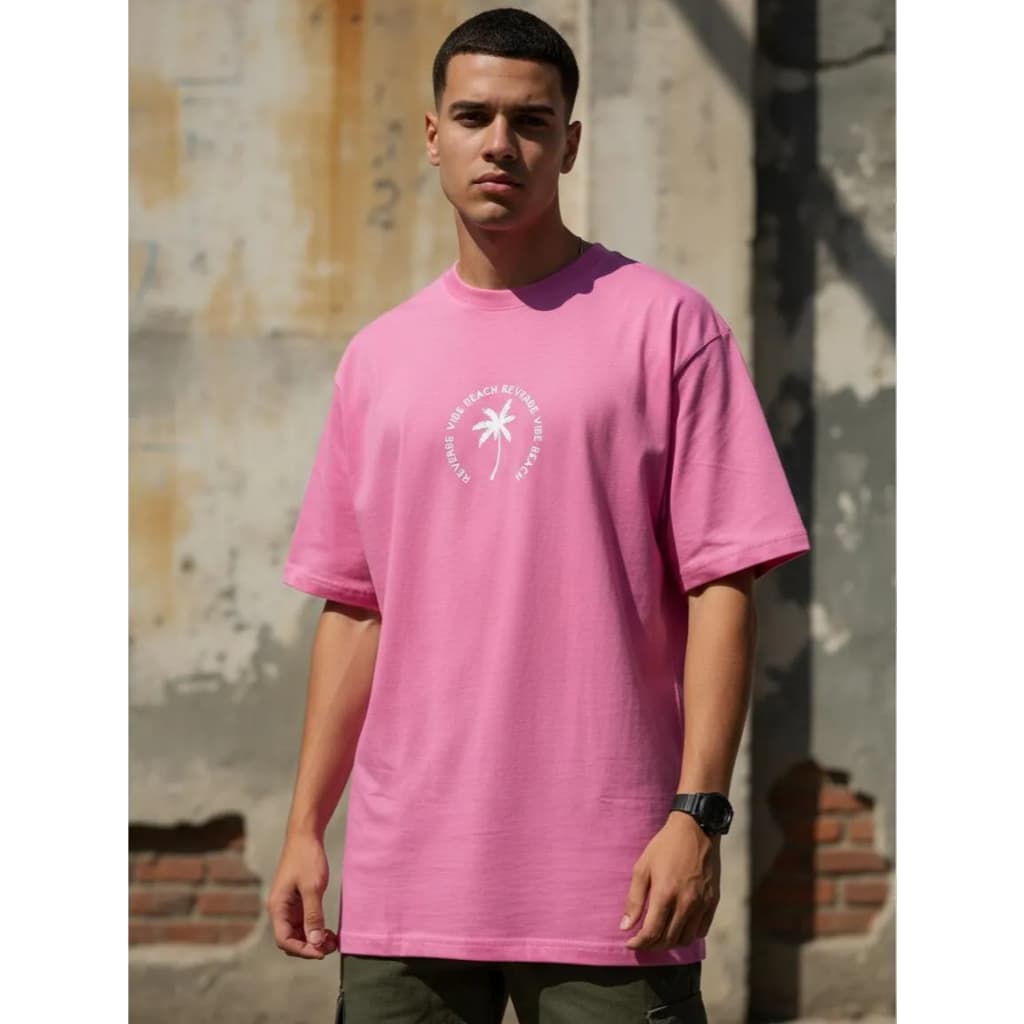 Camisa Rosa Oversized Algodão Vibe Reverbe